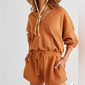 NWOT Free People Orange Romper